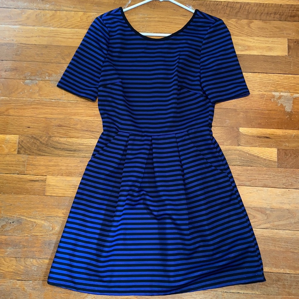 Black and blue dress